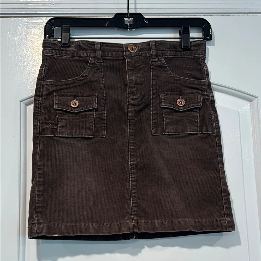 Old Navy Dark Brown Corduroy Mini Skirt Size Youth Girls 10